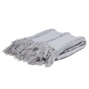 Fibre by Auskin Wool and Rabbit Throw in Glacier